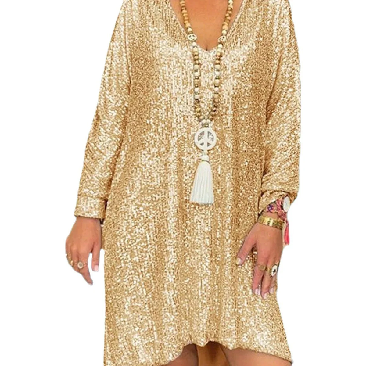 Robe Femme Élégante à Sequins Style Décontracté Chic pour Occasions et Soirées - Image 4