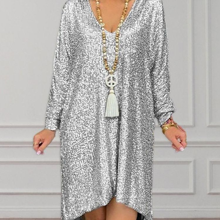 Robe Femme Élégante à Sequins Style Décontracté Chic pour Occasions et Soirées - Image 7