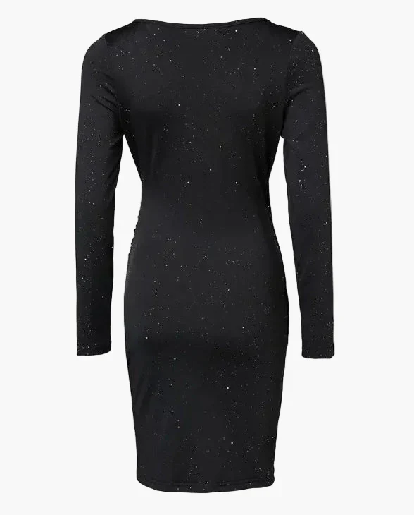 Robe Femme Élégante de Soirée à Manches Longues, Style Portefeuille, Look Galaxie, Chic et Moderne - Image 2