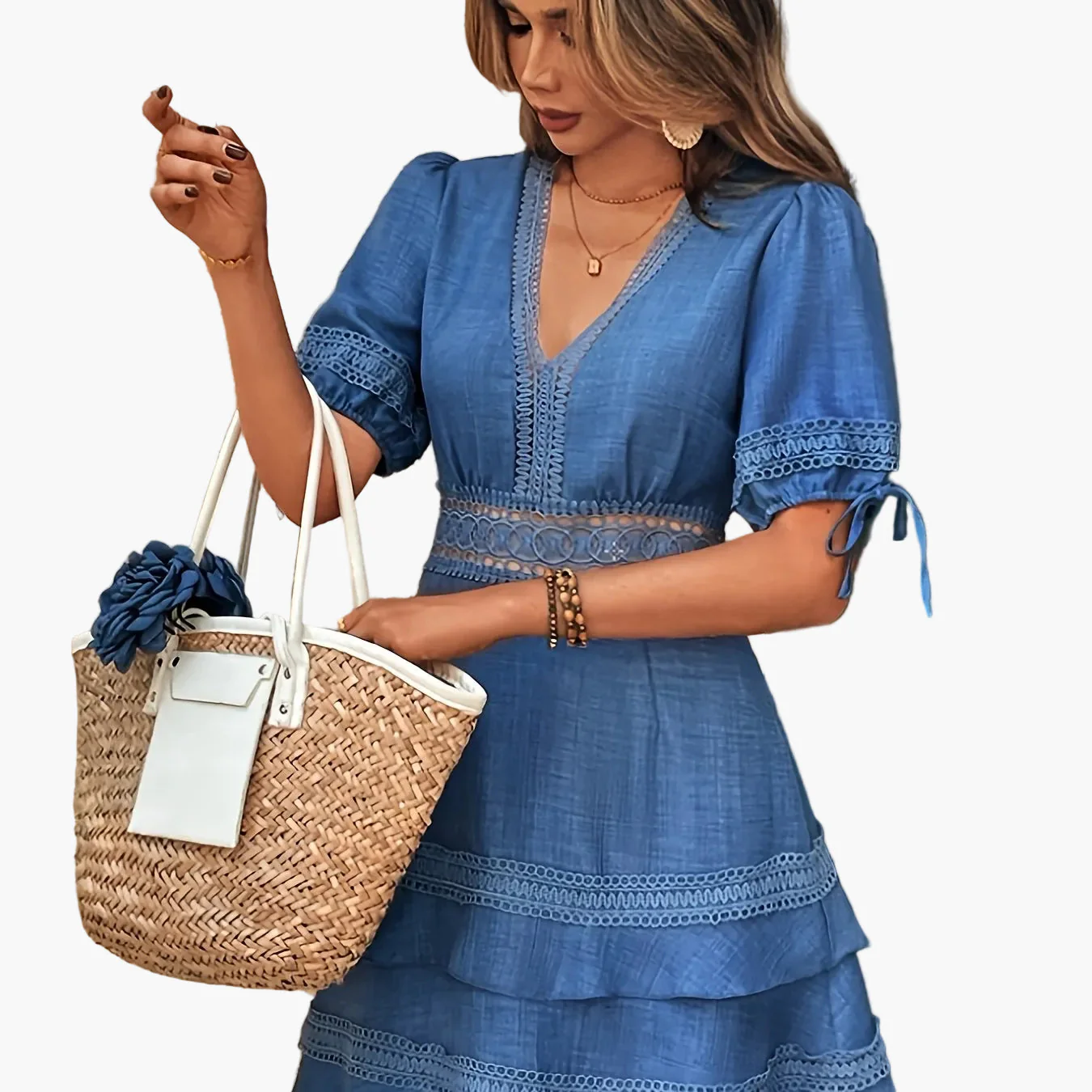 Robe Femme Élégante Style Bohème à Volants pour Printemps et Été - Image 8