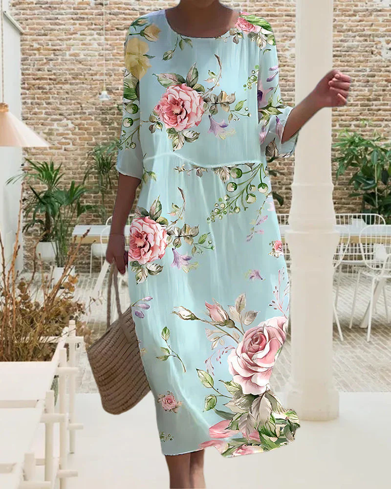 Robe Femme Élégante Style Bohème à Fleurs pour Occasions Décontractées et Estivales - Image 3