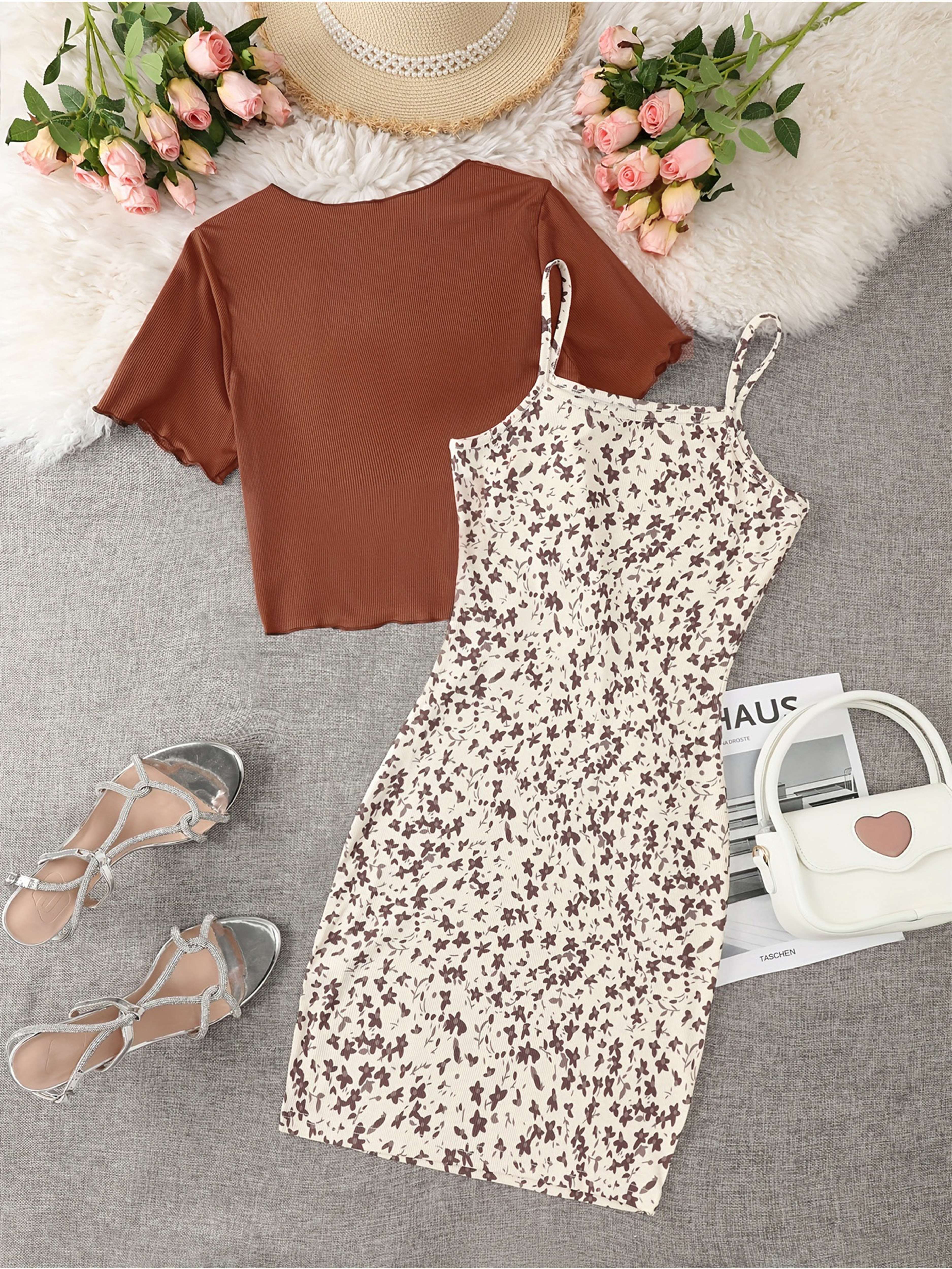 Robe fleurie élégante avec boléro noué pour femme, tenue chic de printemps et été - Image 6