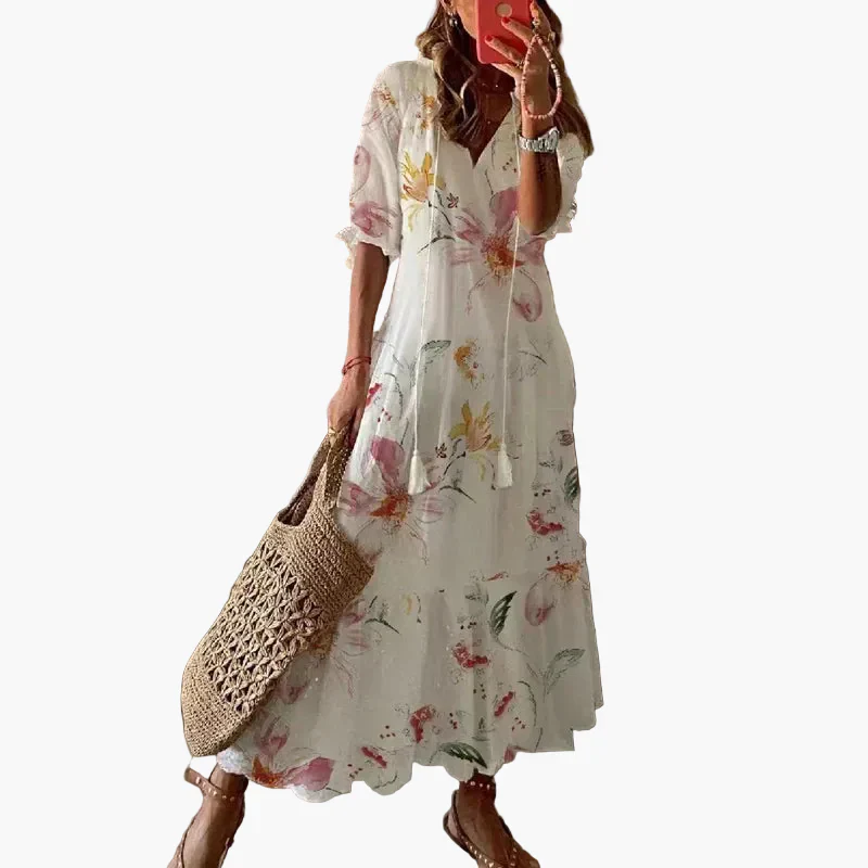 Robe Longue Bohème Chic Femme Style Été Décontracté Plage et Balade - Image 4