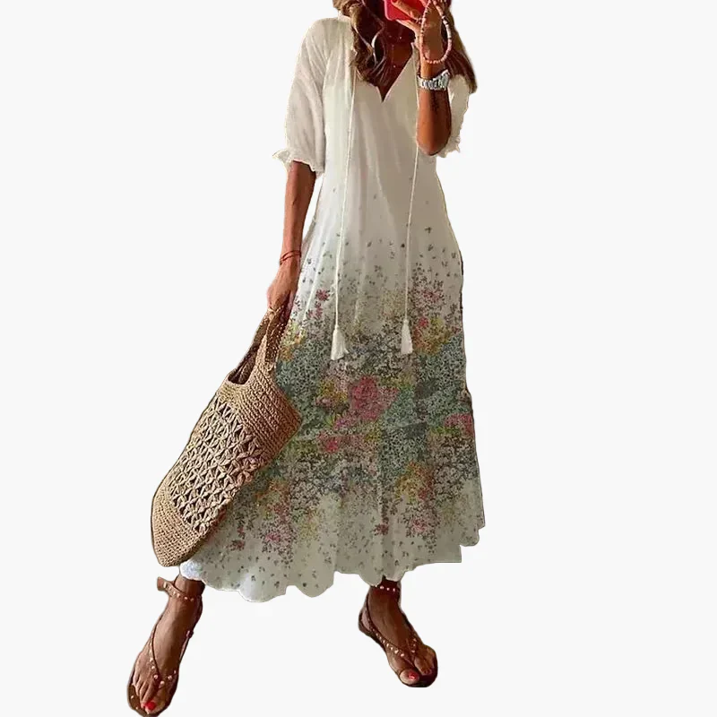 Robe Longue Bohème Chic Femme Style Été Décontracté Plage et Balade - Image 6