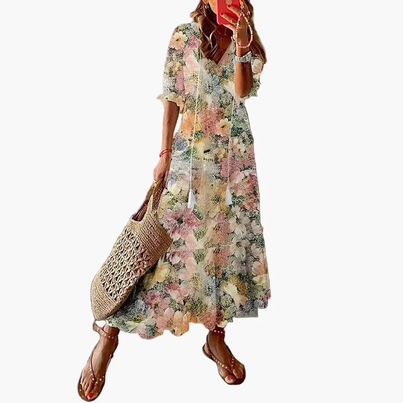 Robe Longue Bohème Chic Femme Style Été Décontracté Plage et Balade - Image 8