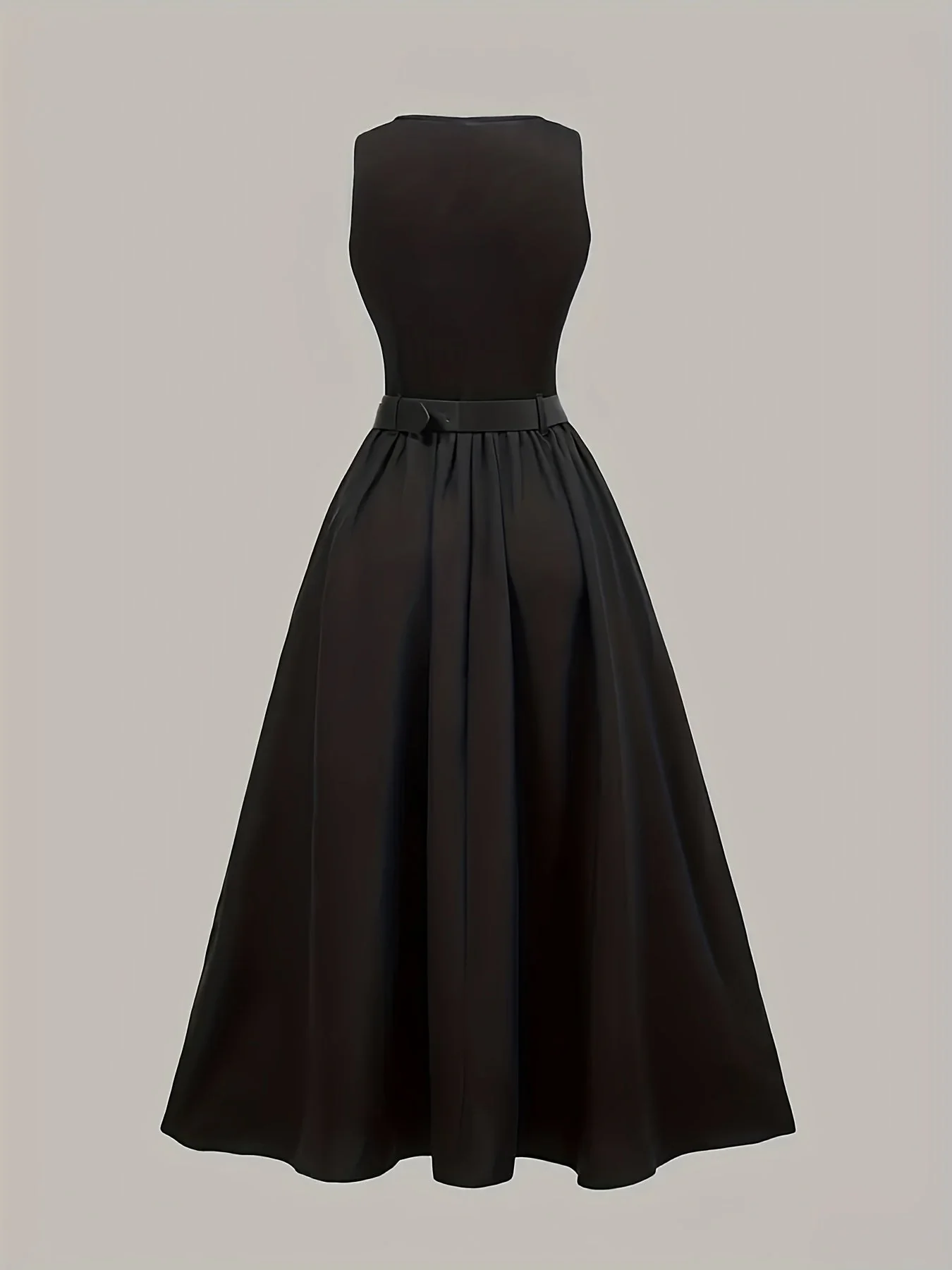 Robe longue élégante sans manches avec ceinture pour femme - style bal chic - Image 2