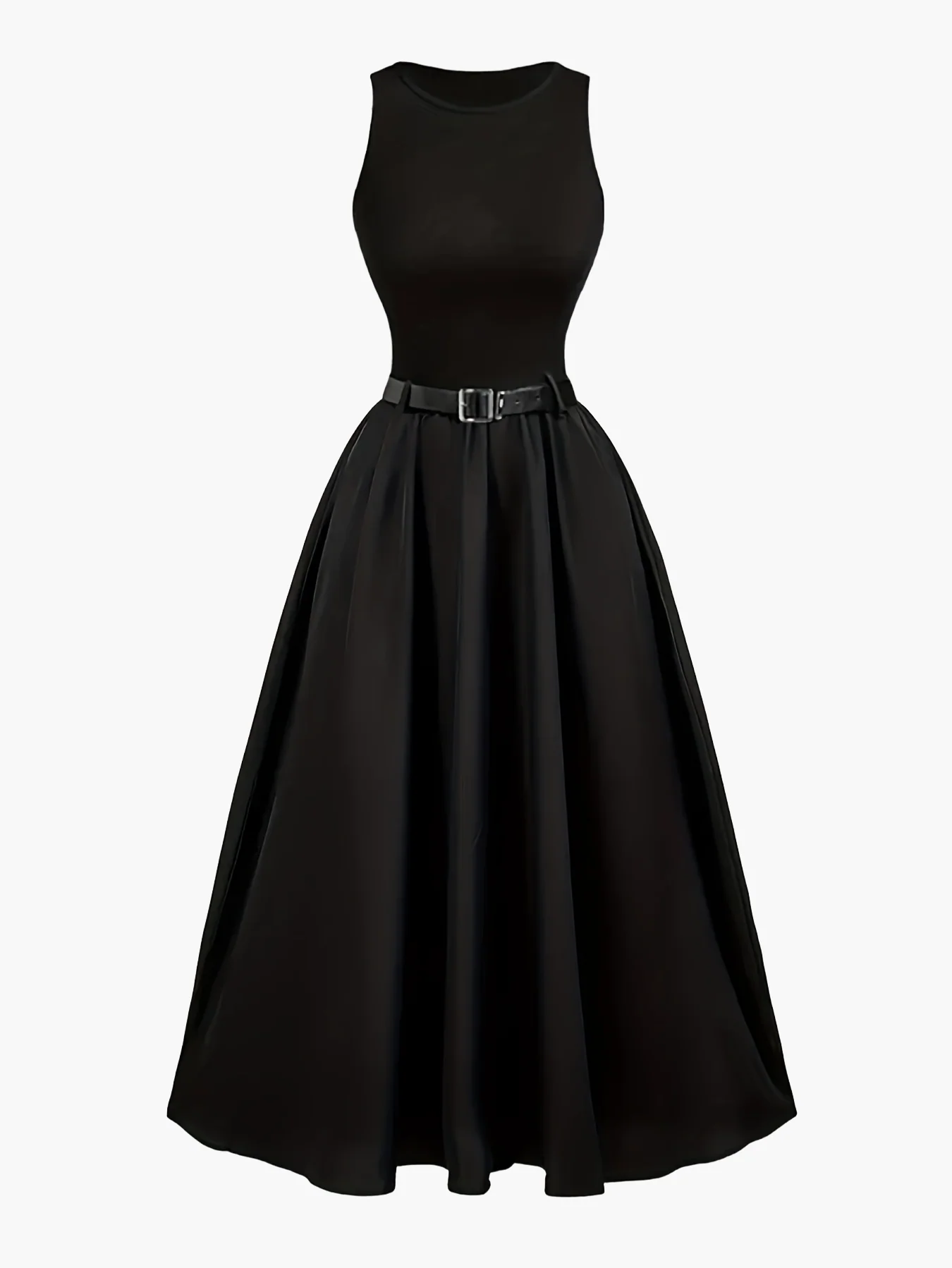 Robe longue élégante sans manches avec ceinture pour femme - style bal chic - Image 6