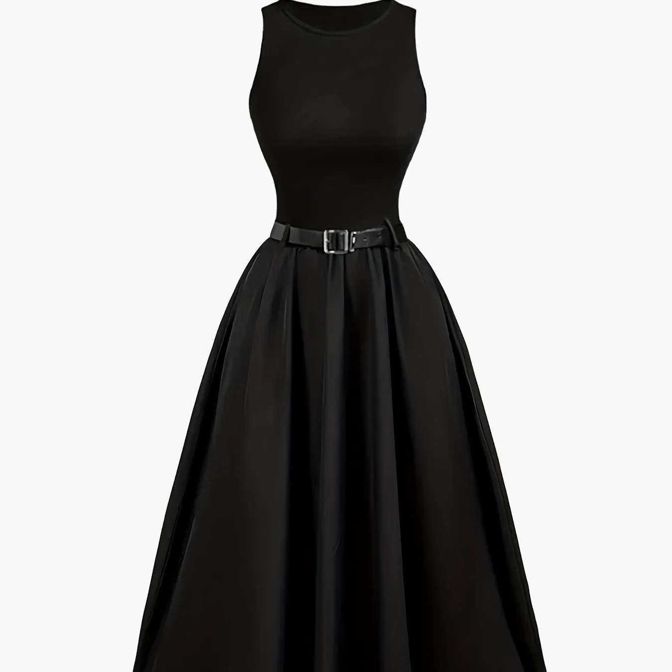 Robe longue élégante sans manches avec ceinture pour femme - style bal chic - Image 7