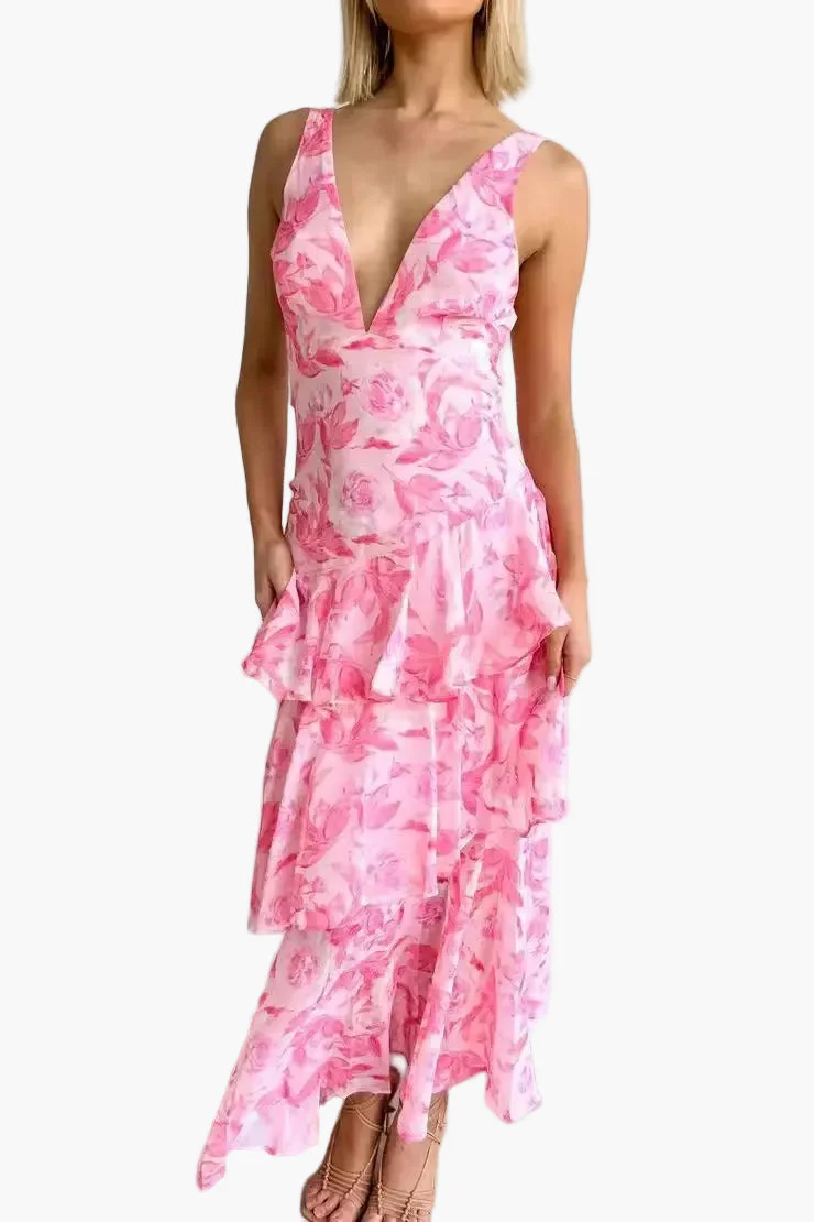 Robe longue femme élégante à volants style soirée et été - Image 10