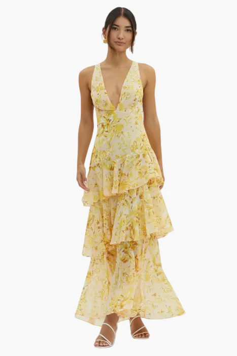 Robe longue femme élégante à volants style soirée et été - Image 13