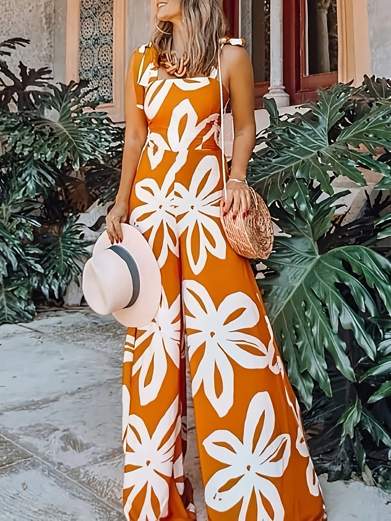 Robe longue femme style bohème chic à motif floral pour l'été - Image 3