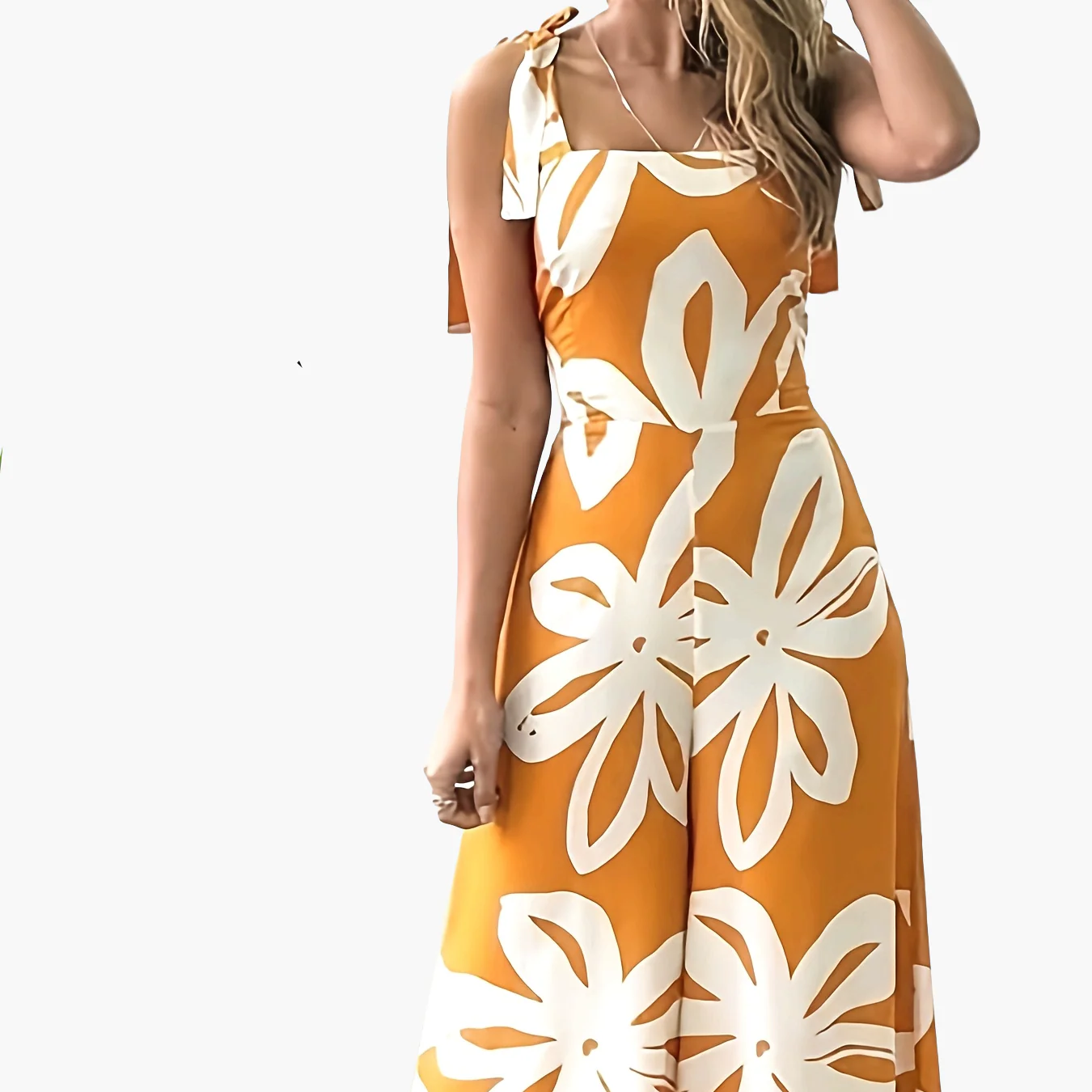 Robe longue femme style bohème chic à motif floral pour l'été - Image 4