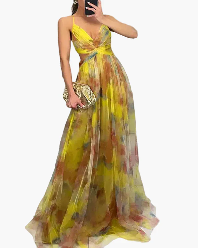 Robe longue maxi fleurie style soirée pour femme – Élégante et bohème chic - Image 11