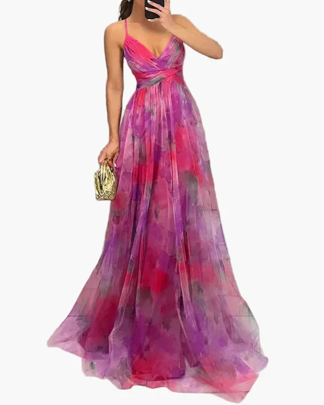 Robe longue maxi fleurie style soirée pour femme – Élégante et bohème chic - Image 12