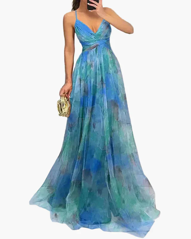 Robe longue maxi fleurie style soirée pour femme – Élégante et bohème chic - Image 13