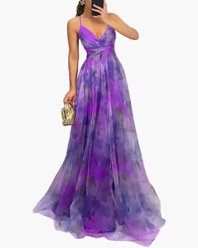 Robe longue maxi fleurie style soirée pour femme – Élégante et bohème chic - Image 14