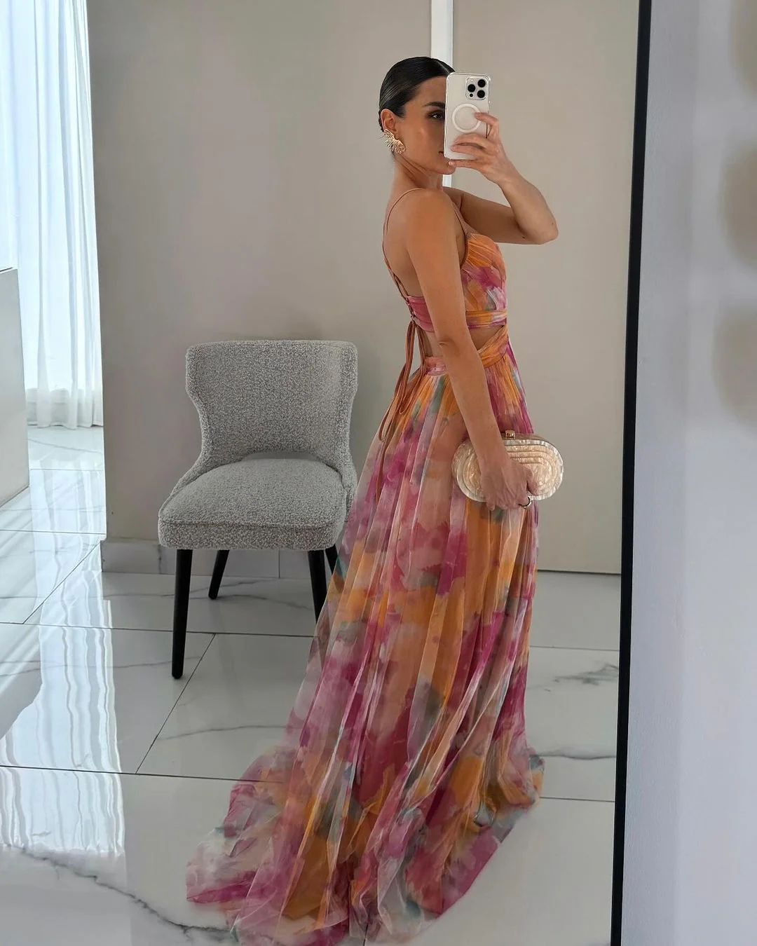 Robe longue maxi fleurie style soirée pour femme – Élégante et bohème chic - Image 3