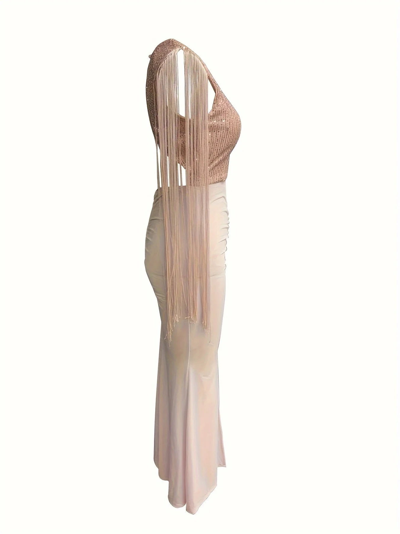 Robe longue moulante élégante à franges pour femme – soirée, cocktail, événement spécial - Image 8
