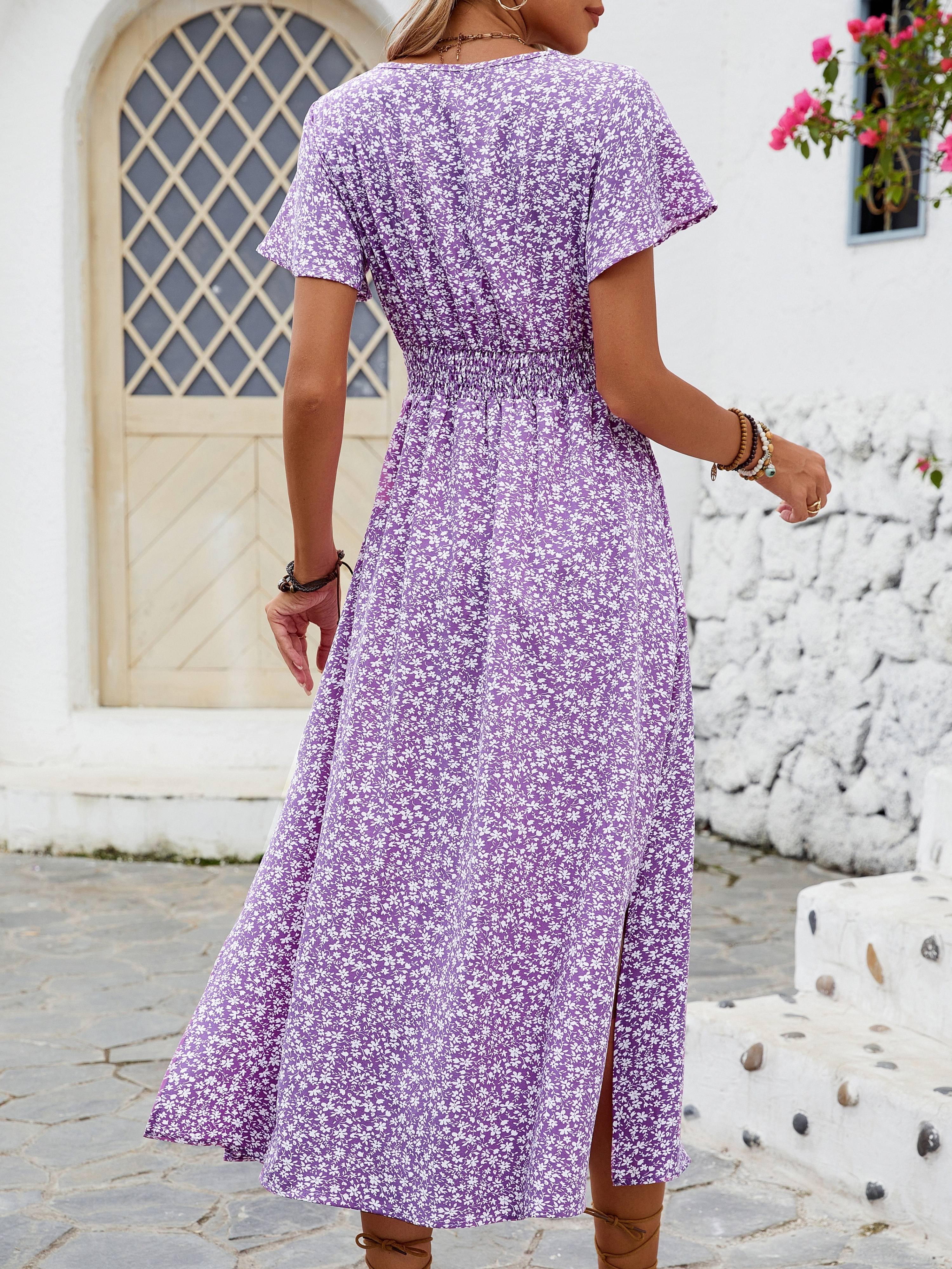 Robe longue portefeuille fleurie style bohème pour femme – Élégance estivale et décontractée - Image 8