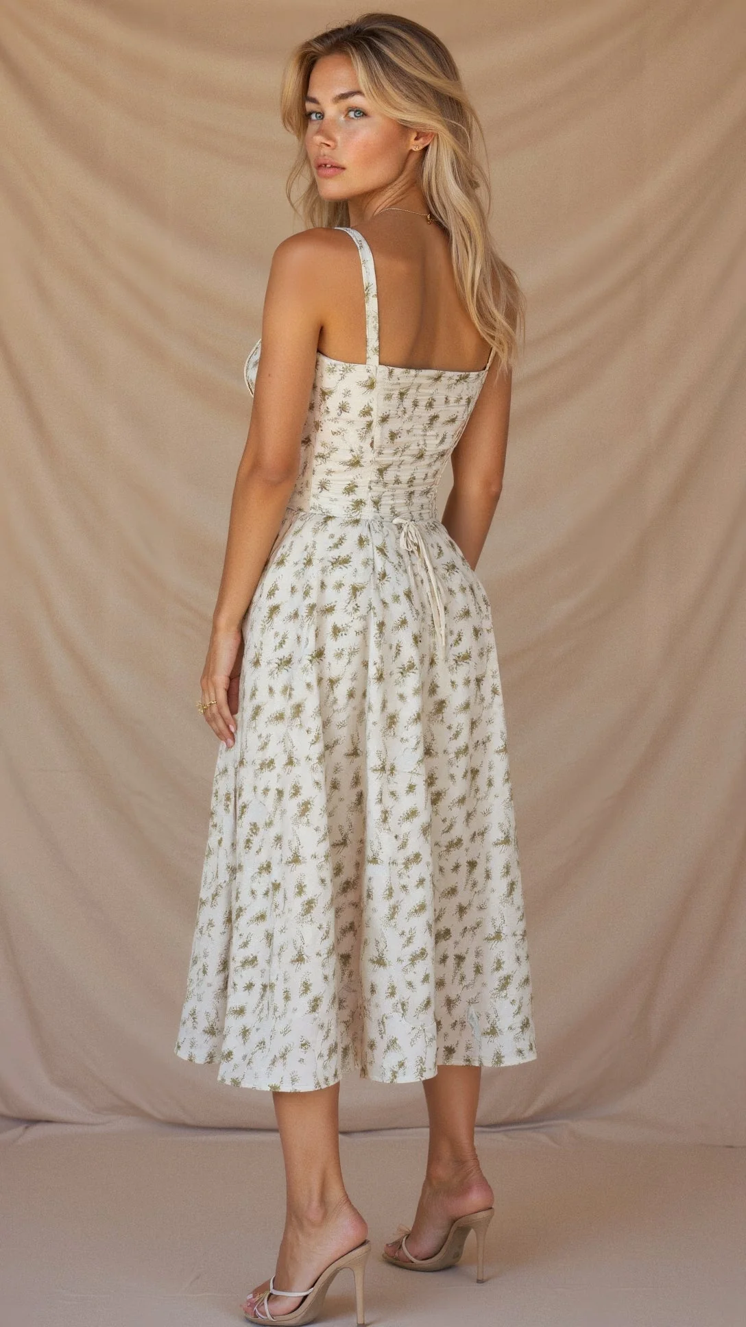 Robe Midi Corset Femme – Élégance Florale et Style Romantique pour Occasions Spéciales - Image 10