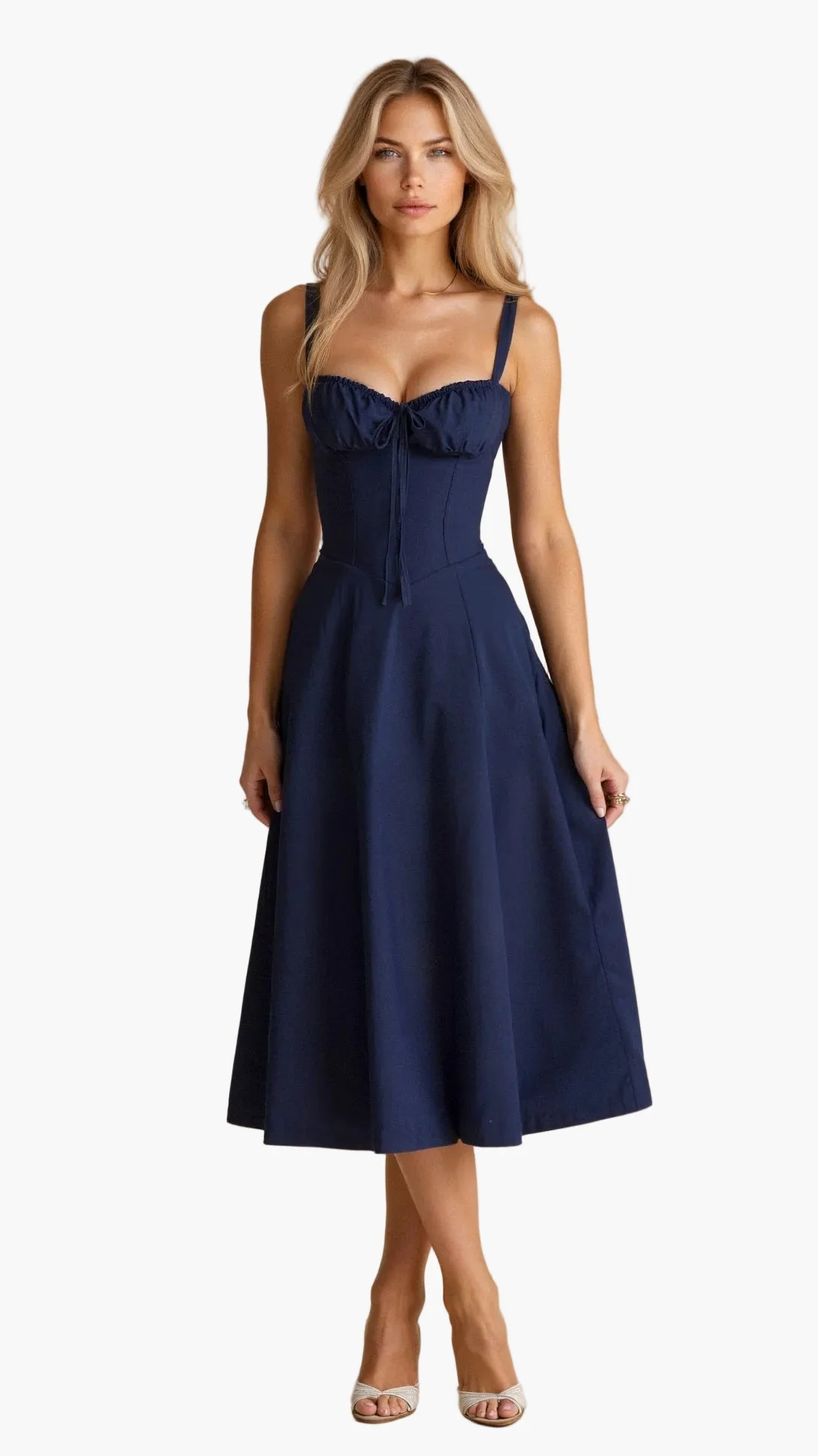 Robe Midi Corset Femme – Élégance Florale et Style Romantique pour Occasions Spéciales - Image 15