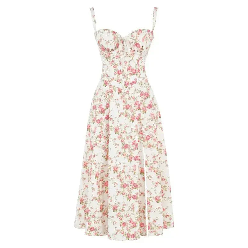Robe Midi Corset Femme – Élégance Florale et Style Romantique pour Occasions Spéciales - Image 19