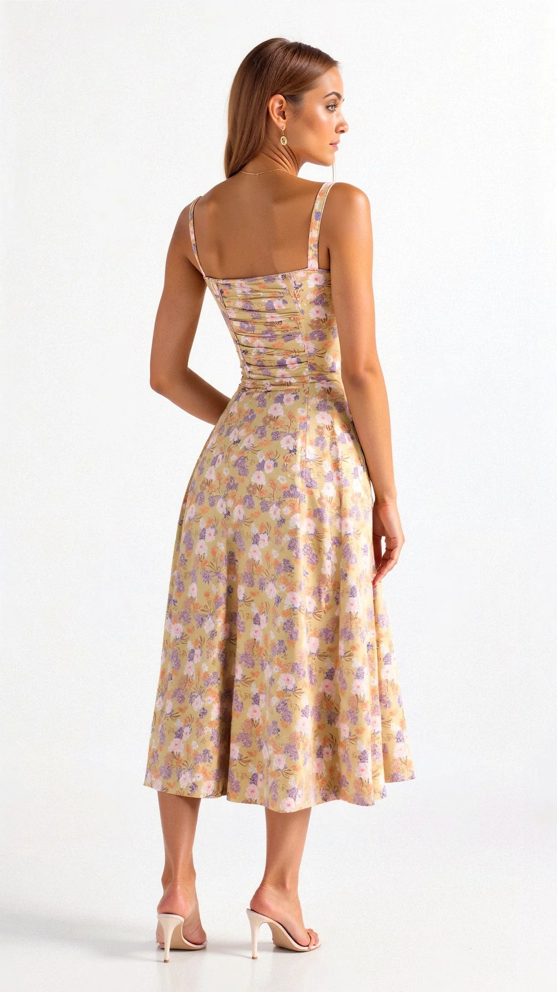 Robe Midi Corset Femme – Élégance Florale et Style Romantique pour Occasions Spéciales - Image 2