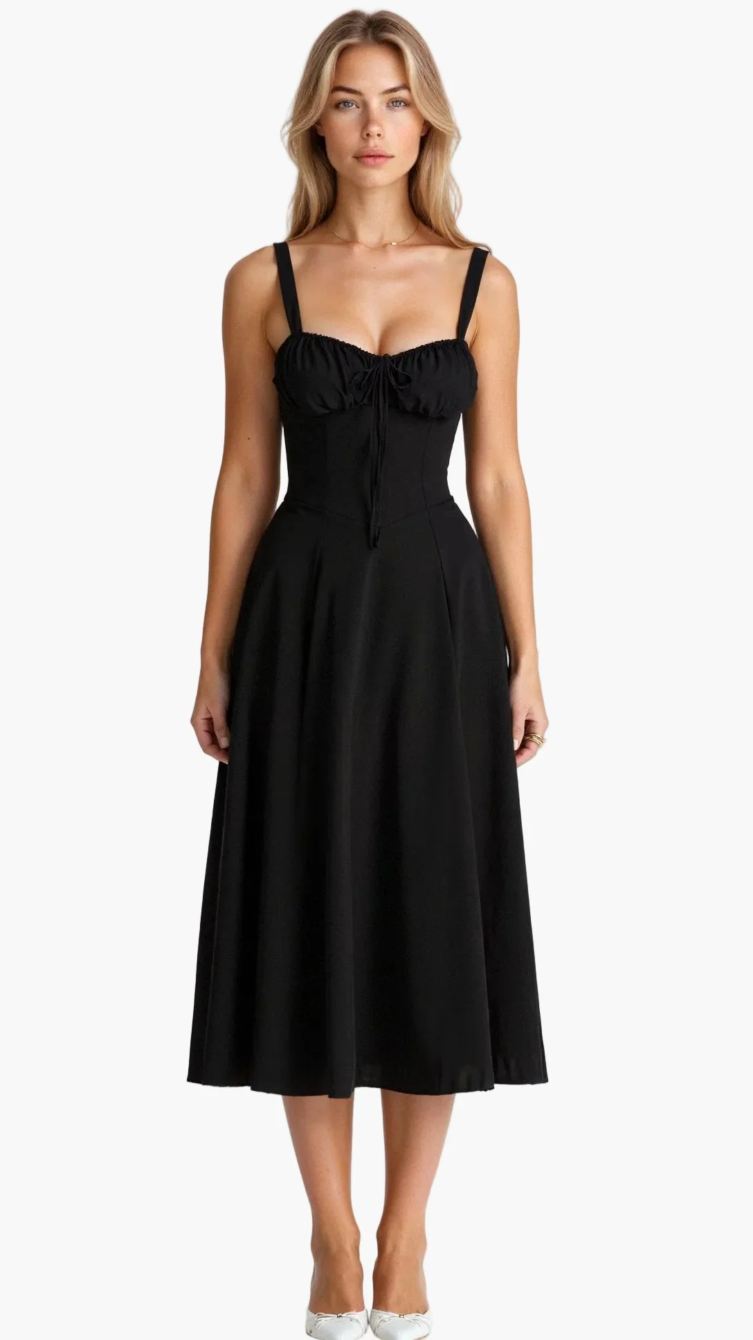 Robe Midi Corset Femme – Élégance Florale et Style Romantique pour Occasions Spéciales - Image 3