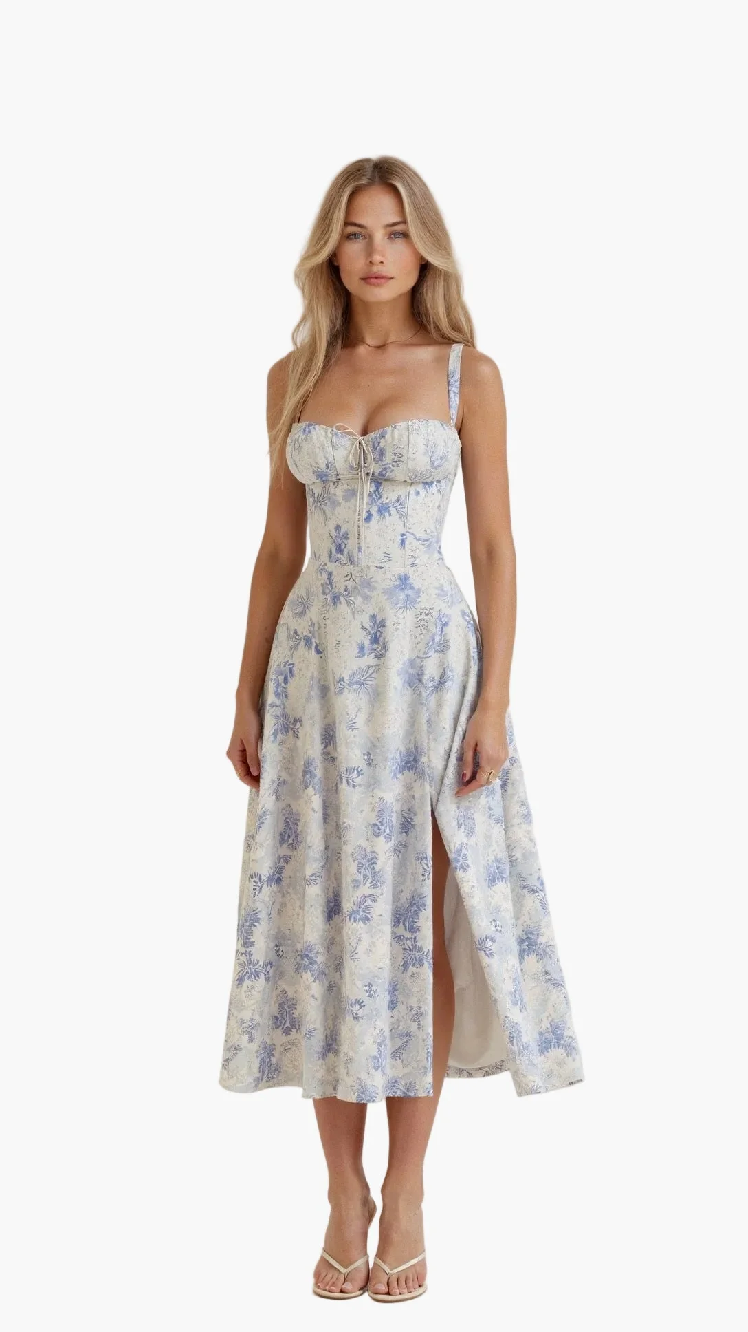 Robe Midi Corset Femme – Élégance Florale et Style Romantique pour Occasions Spéciales - Image 7