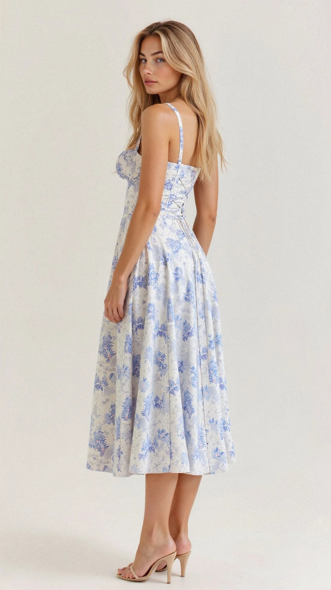Robe Midi Corset Femme – Élégance Florale et Style Romantique pour Occasions Spéciales - Image 8