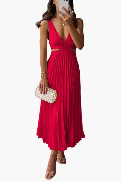 Robe Midi Plissée Élégante Femme – Style Chic et Polyvalent pour Soirée et Événement - Image 2