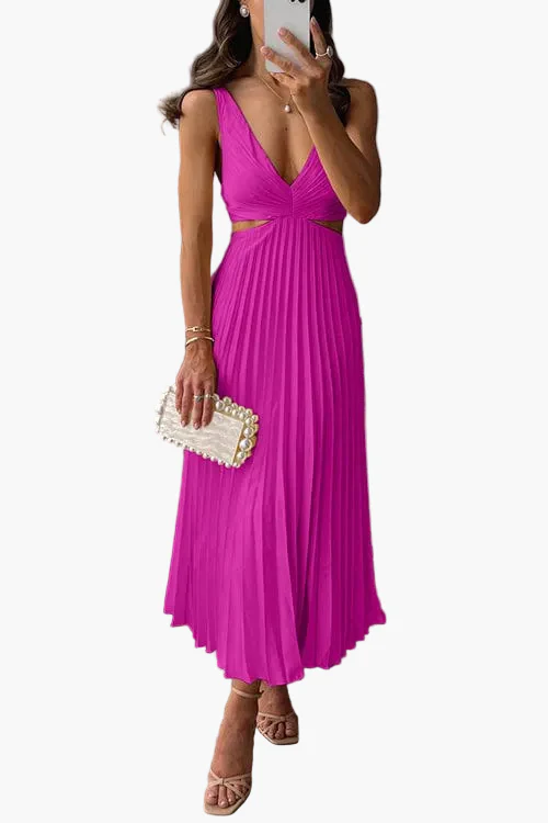 Robe Midi Plissée Élégante Femme – Style Chic et Polyvalent pour Soirée et Événement - Image 3