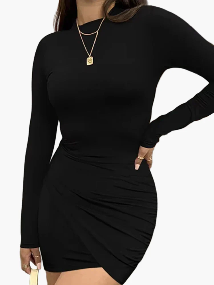 Robe moulante élégante à manches longues pour femme, style soirée et cocktail - Image 3