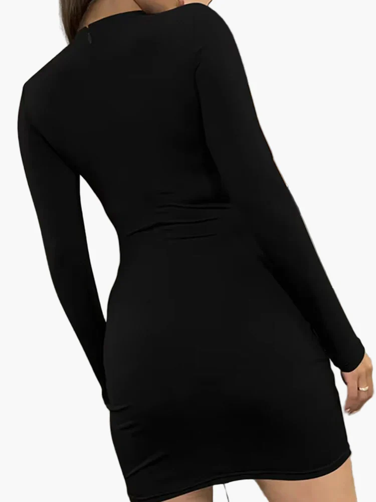 Robe moulante élégante à manches longues pour femme, style soirée et cocktail - Image 4