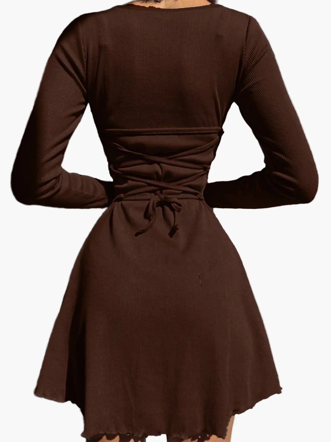 Robe moulante à manches longues style casual pour femme – Élégance quotidienne et silhouette flatteuse - Image 2