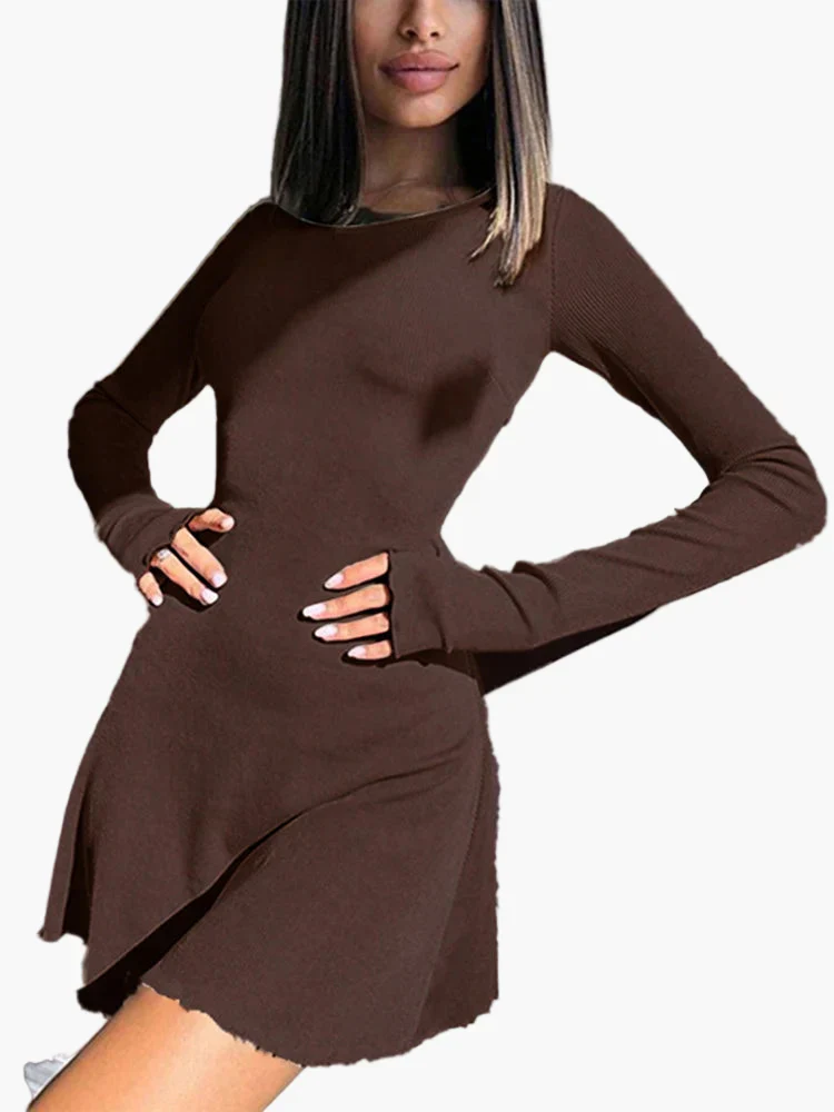 Robe moulante à manches longues style casual pour femme – Élégance quotidienne et silhouette flatteuse - Image 5