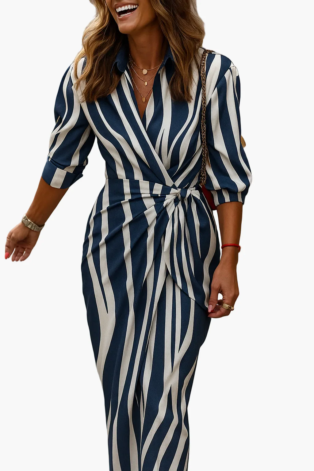 Robe portefeuille élégante pour femme style moderne idéale pour bureau ou sortie - Image 4