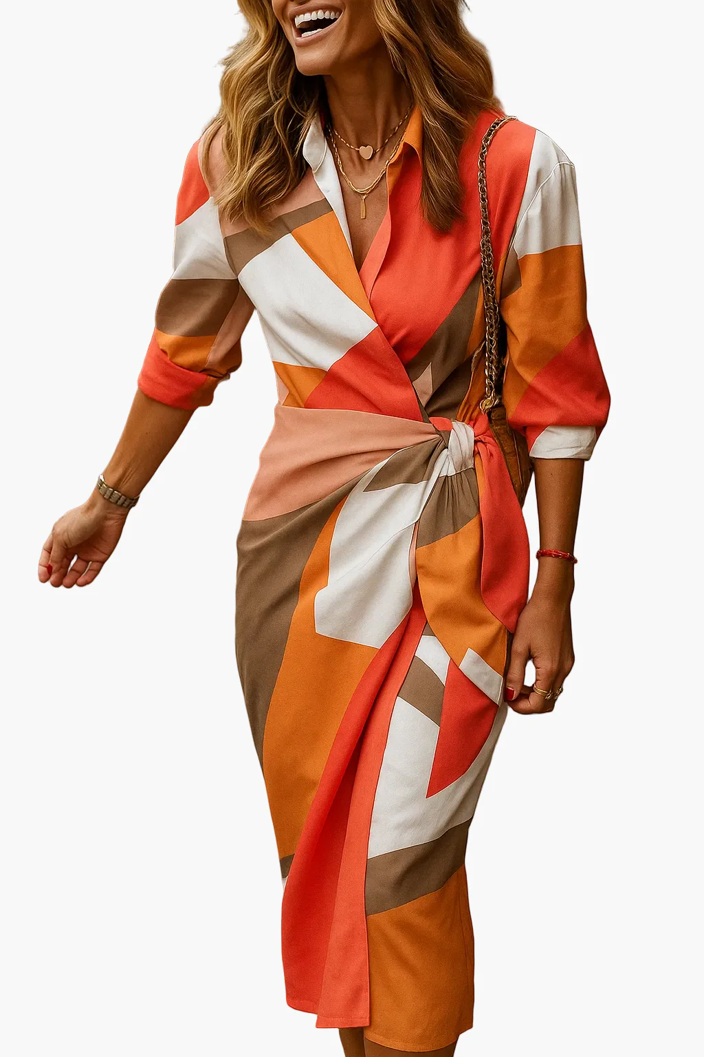 Robe portefeuille élégante pour femme style moderne idéale pour bureau ou sortie - Image 5