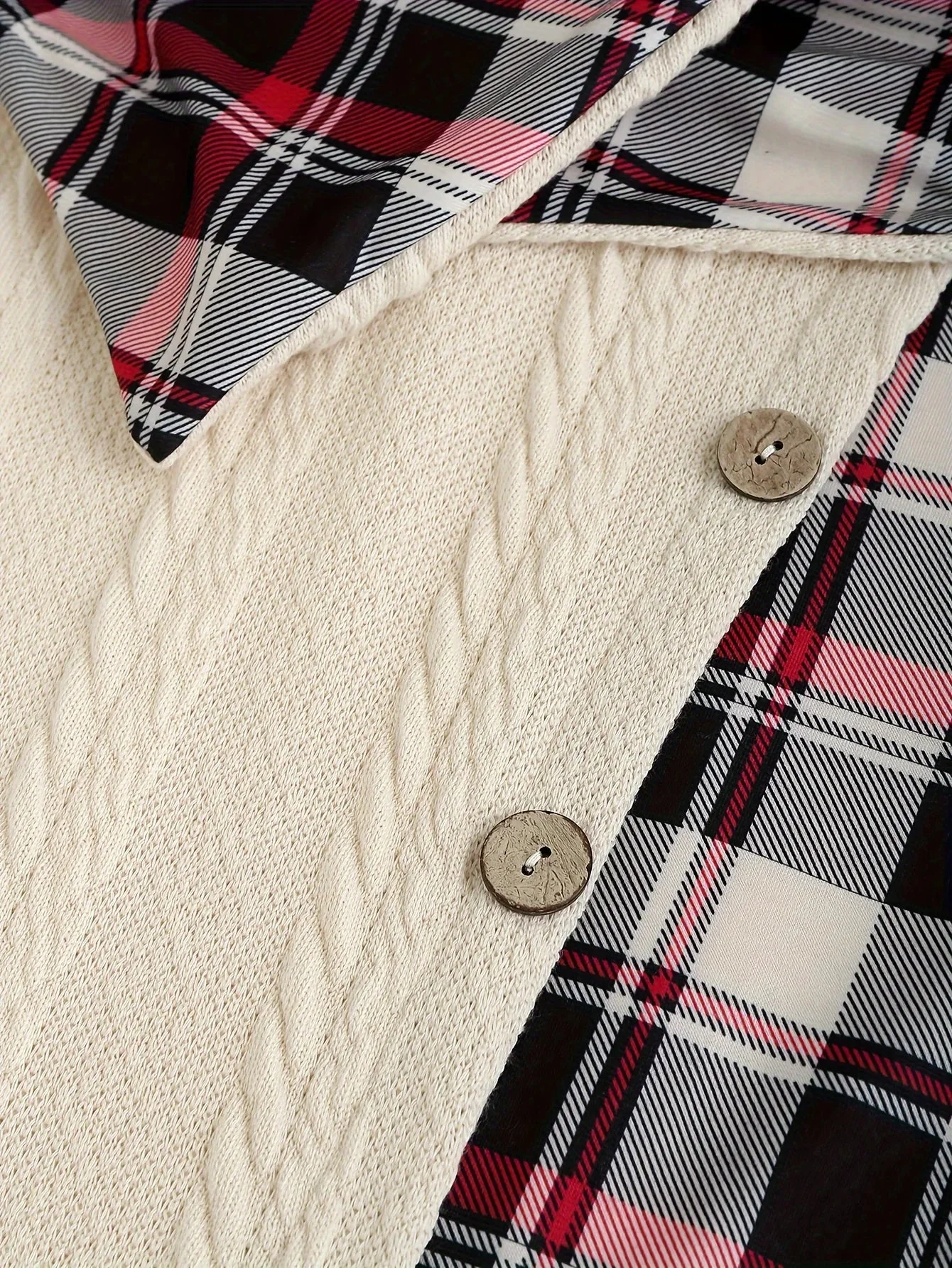Robe pull à capuche femme style chic décontracté avec motif écossais pour automne hiver - Image 5