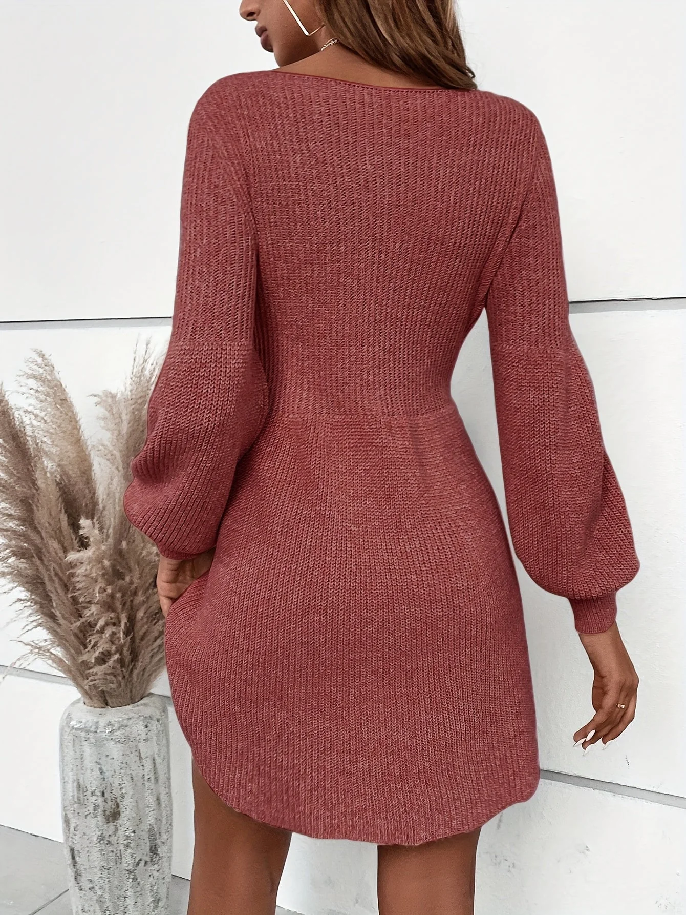 Robe Pull Décontractée Femme Style Élégant Manches Longues pour Automne et Printemps - Image 9