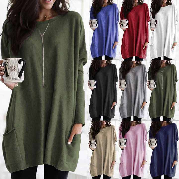 Robe pull longue décontractée pour femme – style ample et confortable, idéal pour l’automne et l’hiver - Image 2