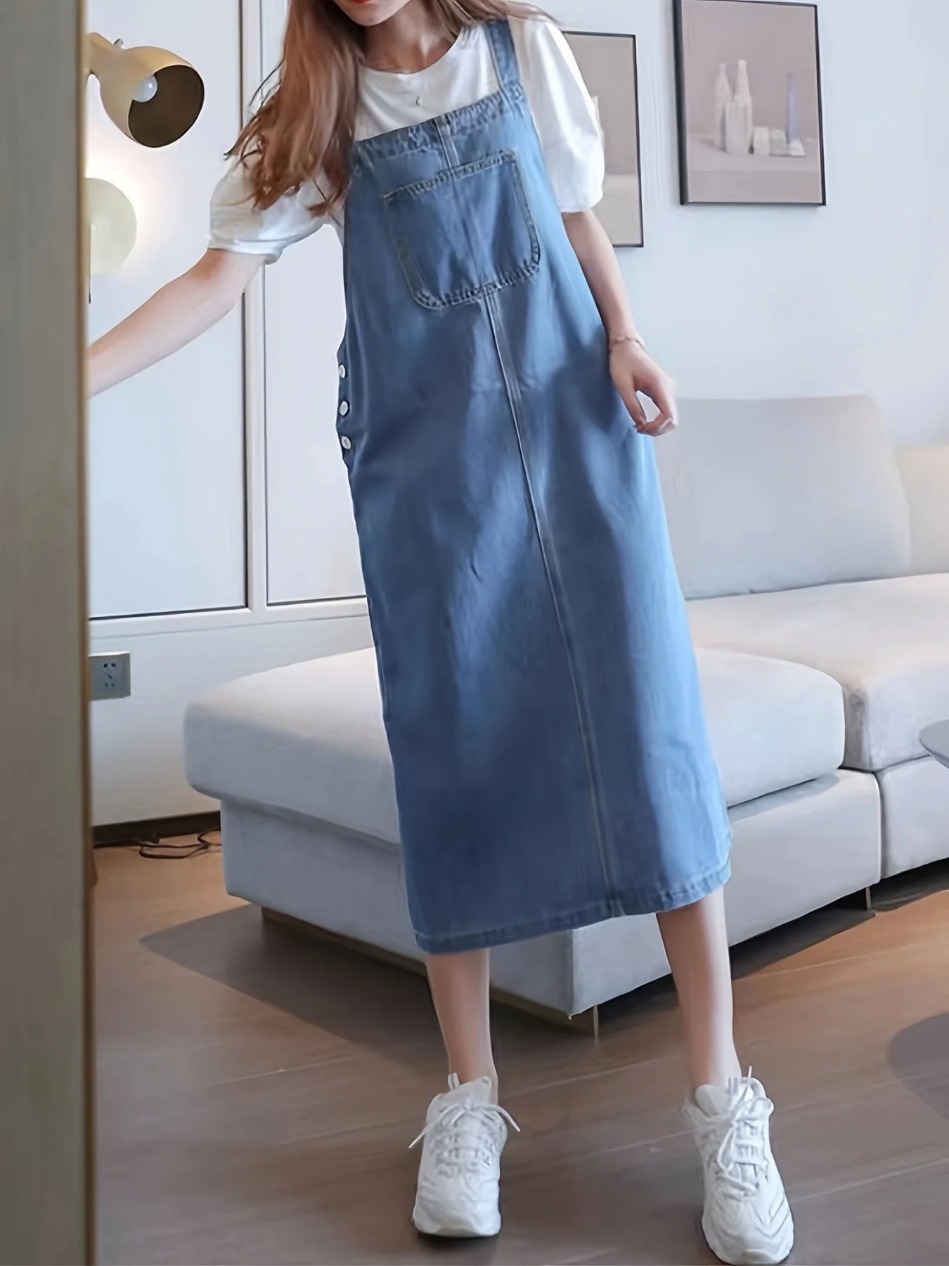 Robe Salopette Décontractée Femme Style Moderne pour Usage Quotidien - Image 2