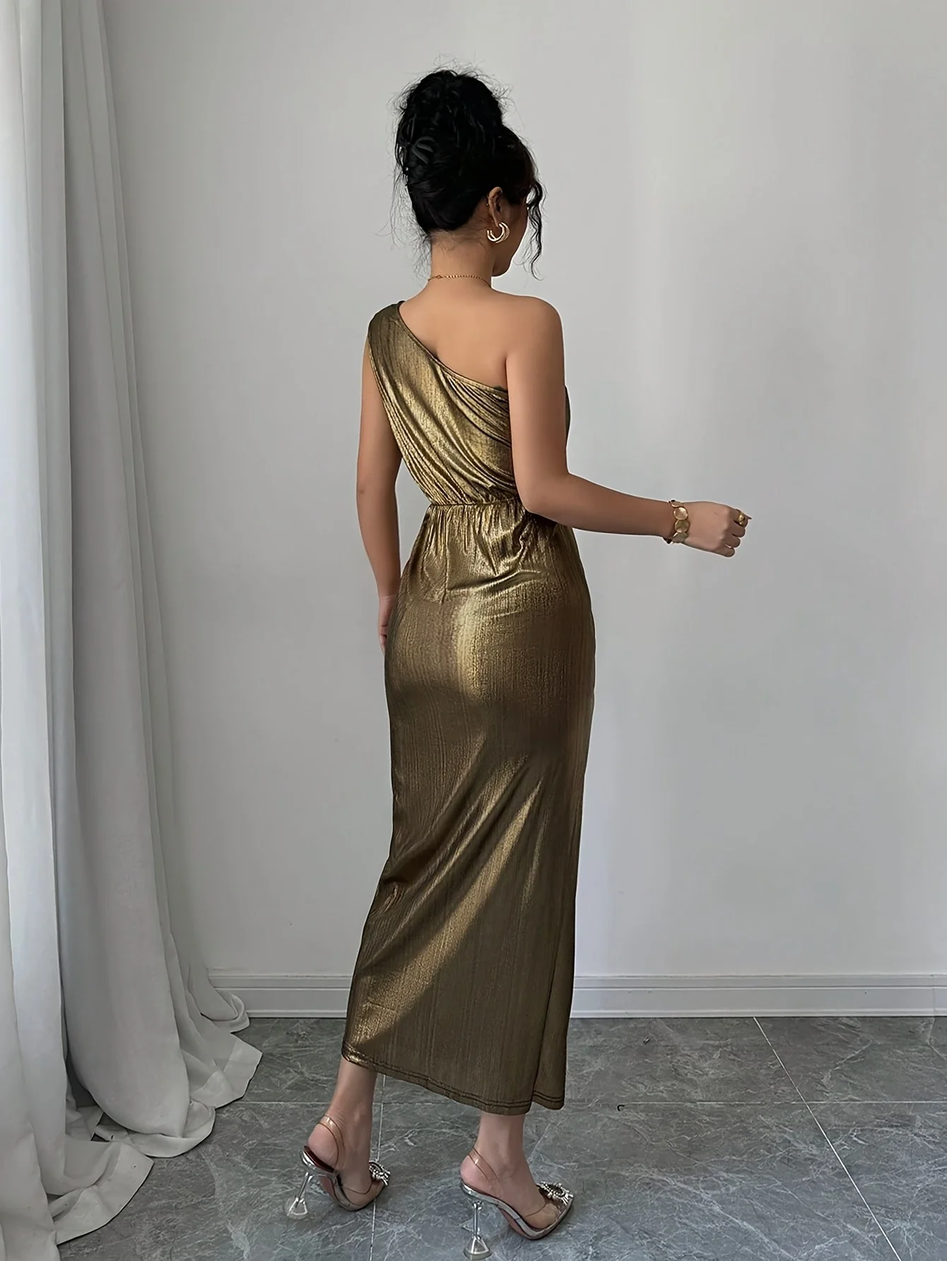 Robe de soirée asymétrique femme style bodycon élégante pour occasions spéciales - Image 2