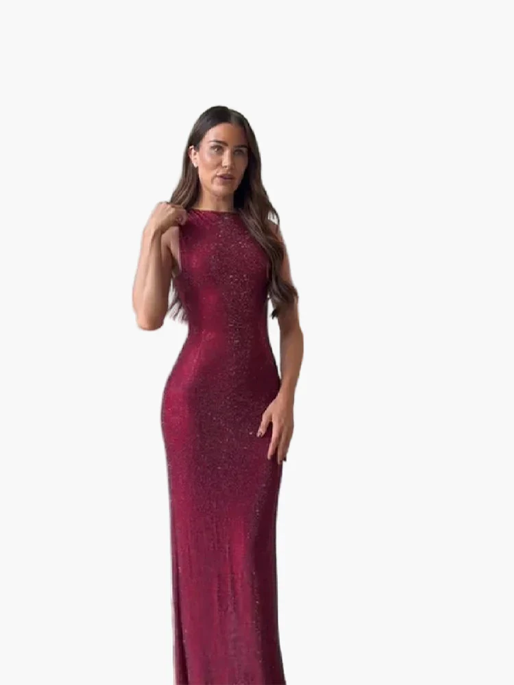 Robe de soirée élégante pour femme coupe sirène style glamour événement formel - Image 3