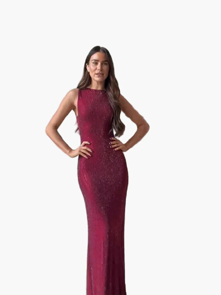Robe de soirée élégante pour femme coupe sirène style glamour événement formel - Image 4