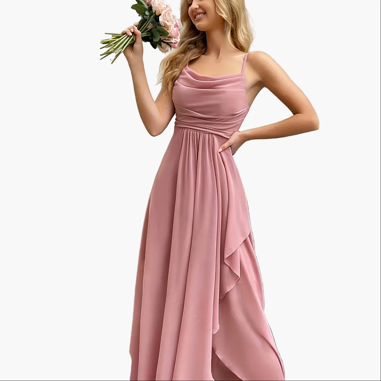 Robe de soirée élégante femme longue style fluide pour événements et cérémonies - Image 3