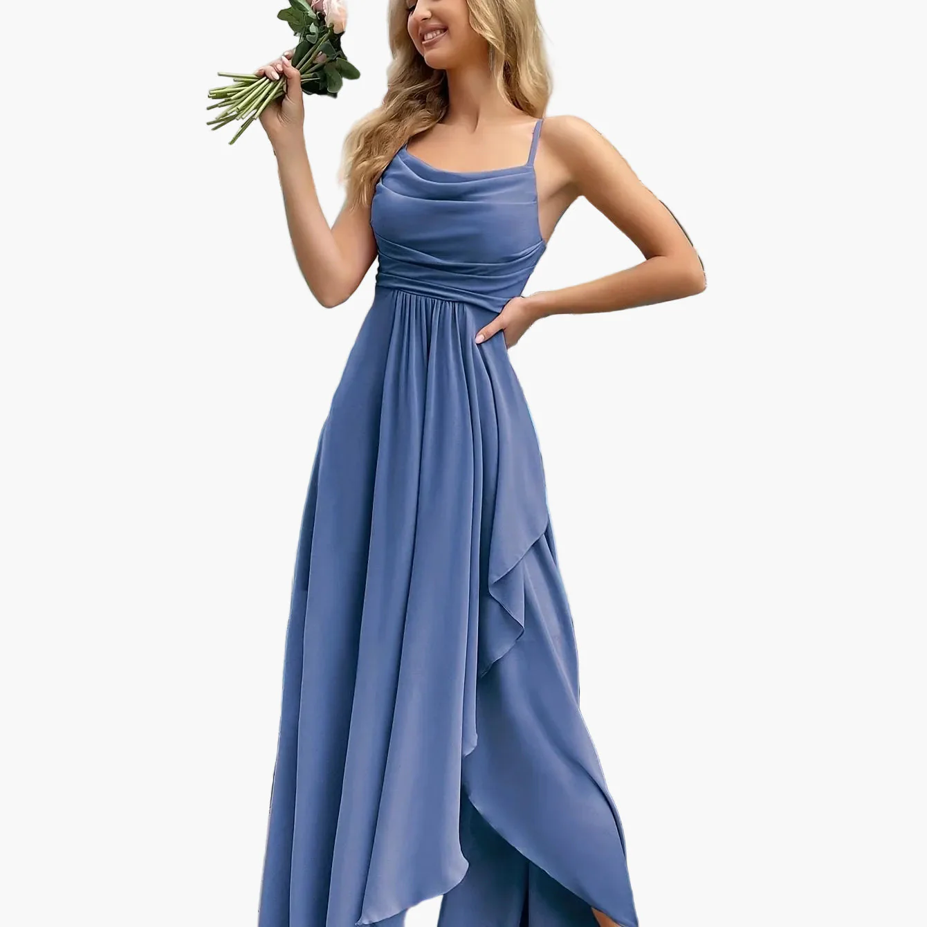Robe de soirée élégante femme longue style fluide pour événements et cérémonies - Image 4