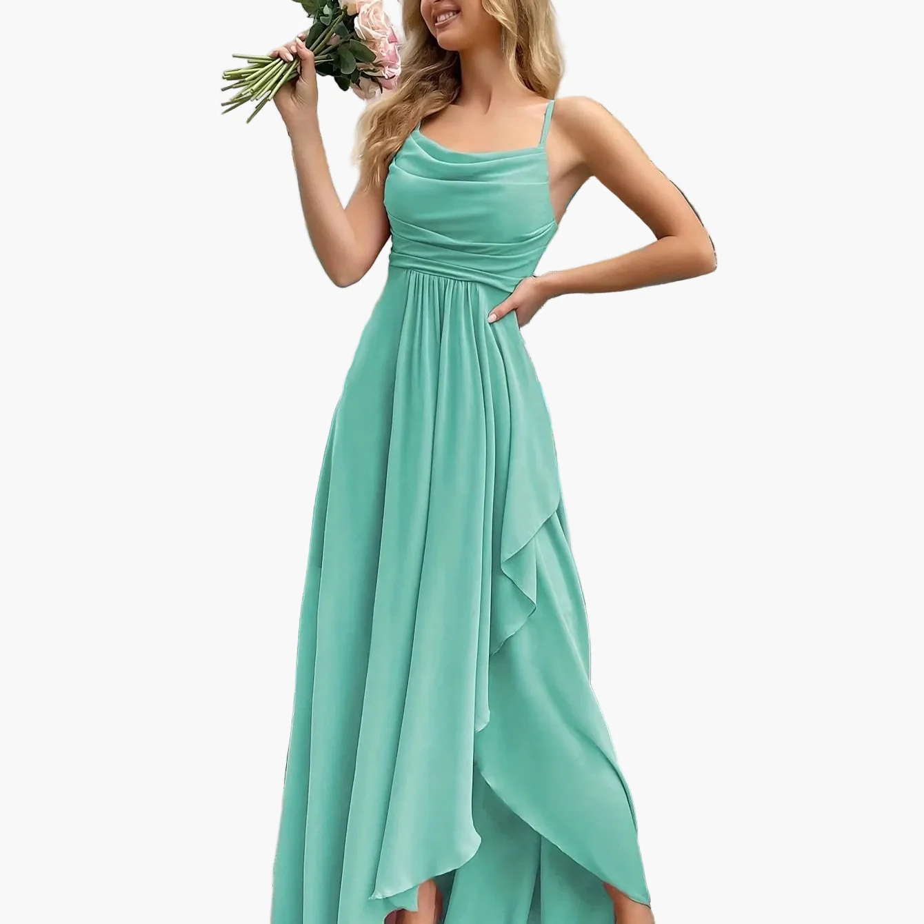 Robe de soirée élégante femme longue style fluide pour événements et cérémonies - Image 8