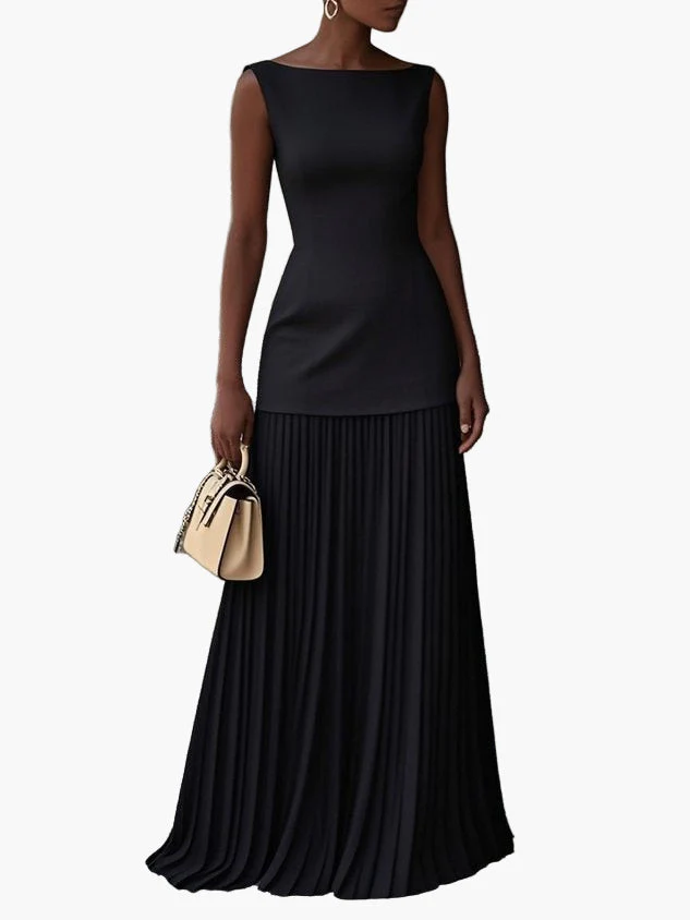 Robe de soirée élégante pour femme – style long plissé, silhouette raffinée, événement et cérémonie - Image 3