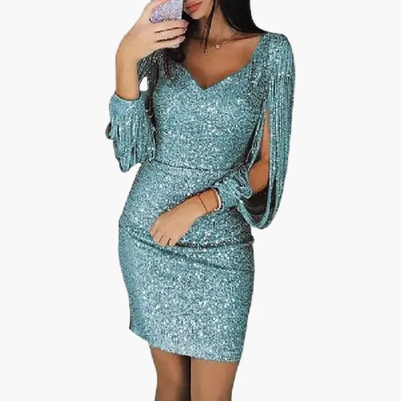Robe de soirée femme élégante à paillettes style glamour pour événements et fêtes - Image 5